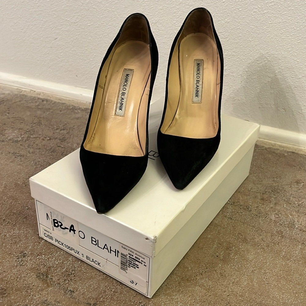 Black Suede Manolo Blahnik